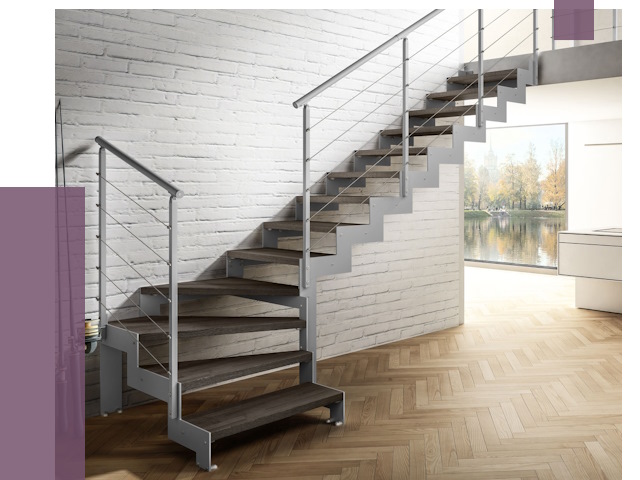 Г-образные лестницы под ключ в Искитиме от 36946 руб. | ПРОЛЁТ-Скм