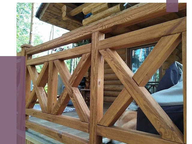 Деревянные перила под ключ в Искитиме от 7644 руб. 