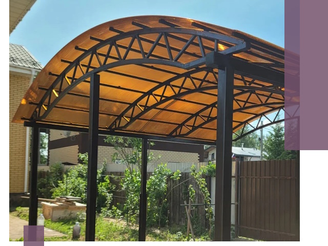 Изготовление навесов под ключ в Искитиме из качественных материалов