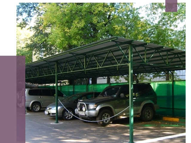Навесы для парковки в Искитиме от 80007 руб. заказать | ПРОЛЁТ-Скм