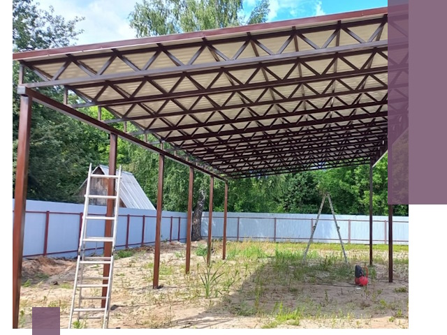 Односкатные навесы под ключ в Искитиме — изготовление и монтаж