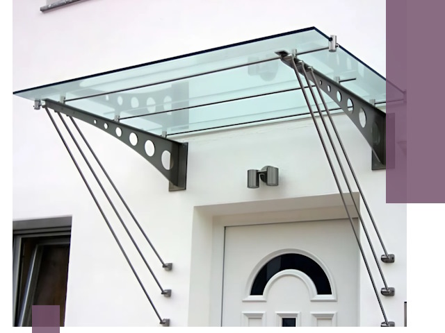 Козырьки над входом под ключ в Искитиме — изготовление и монтаж