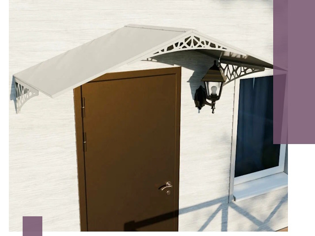 Металлические козырьки на входы и террасы в Искитиме