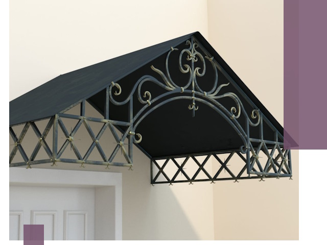 Двускатные металлические козырьки под ключ в Искитиме