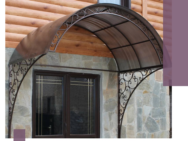 Арочные козырьки под ключ в Искитиме: изготовление и монтаж